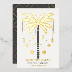 Bewundern Sie die Palmen Golden Palm Treff Weihnac Folien Feiertagskarte