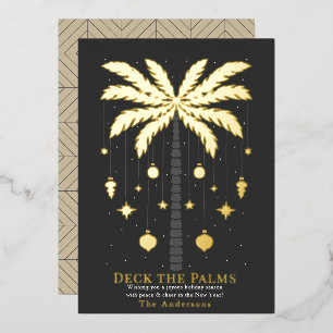 Bewundern Sie die Palmen Golden Palm Treff Weihnac Folien Feiertagskarte