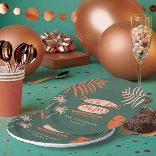 Bewundern Sie die Palmen Weihnachten tropischen ei Pappteller (Multi)