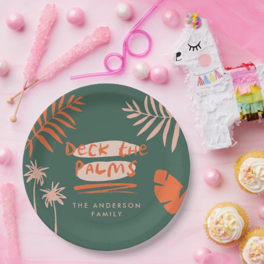 Bewundern Sie die Palmen Weihnachten tropischen ei Pappteller (Party)