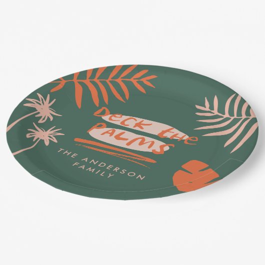 Bewundern Sie die Palmen Weihnachten tropischen ei Pappteller (Schrägansicht)