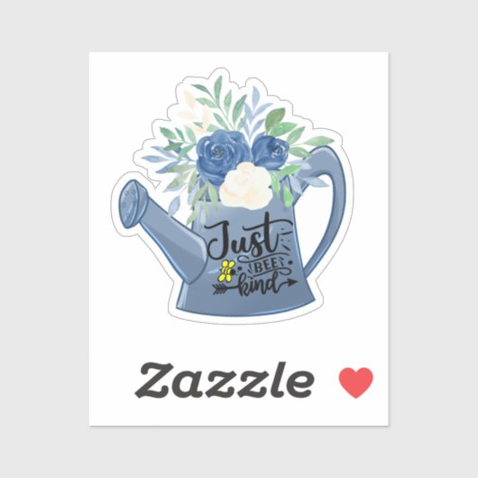 Bewundern Sie einfach nette Blume in Watering Can  Aufkleber (Blatt)