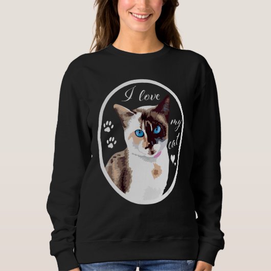 Bewundernswert, dass ich meine Katze Liebe Sweatshirt (Vorderseite)