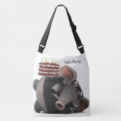 Bewundernswerte 3D Elefanten mit Kuchen Tote Tasch Tragetaschen Mit Langen Trägern (Vorderseite)