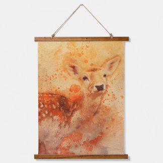 bewundernswerte Aquarellmalerei für Hirsche Wandteppich Mit Holzrahmen