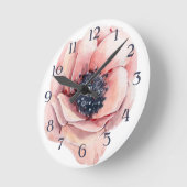 Bewundernswerte hellrosa Aquarellfarben Blume rund Runde Wanduhr (Winkel)