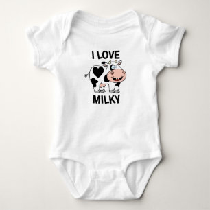 Bewundernswerte I-Liebe Milchkuh mit Herzstück Baby Strampler