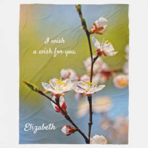 Bewundernswerte japanische Apricot-Blume Fleecedecke