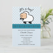 Bewundernswerte niedliche Cartoon Schafsjunge Dusc Einladung (Stehend Vorderseite)