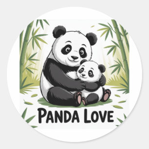 Bewundernswerte Panda-Liebe zurück zur Schule Runder Aufkleber