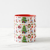 Bewundernswerte Weihnachtselemente und Weihnachtse Zweifarbige Tasse (Mittel)