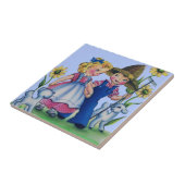 bewundernswerter Bauernjunge und Bauernmädchen der Fliese (Seite)