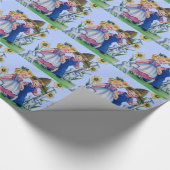 bewundernswerter Bauernjunge und Bauernmädchen der Geschenkpapier (Ecke)
