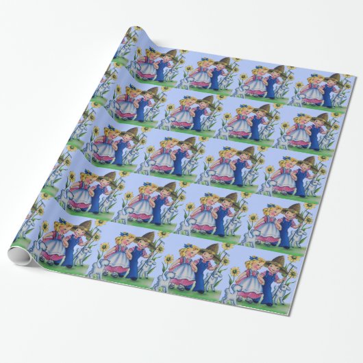 bewundernswerter Bauernjunge und Bauernmädchen der Geschenkpapier (Ungerollt)