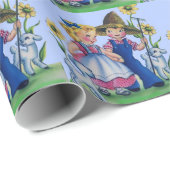 bewundernswerter Bauernjunge und Bauernmädchen der Geschenkpapier (Rolleneckpunkt)