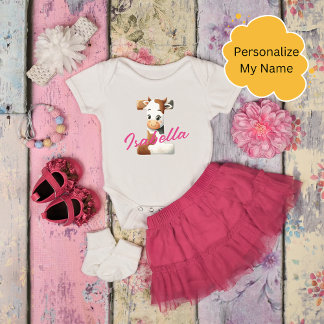Bewundernswerter Kuh Letter I Baby Outfit mit Indi Baby Strampler