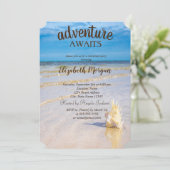 Bewundernswerter Strand, Waves, Muscheln-Party für Einladung (Stehend Vorderseite)