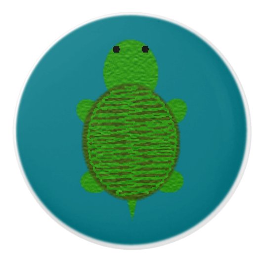 Bewundernswertes Garn Texturierte Schildkröte Keramikknauf (Vorderseite)