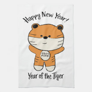 Bewundernswertes Neues Jahr 2022 Jahr des Tigers Geschirrtuch