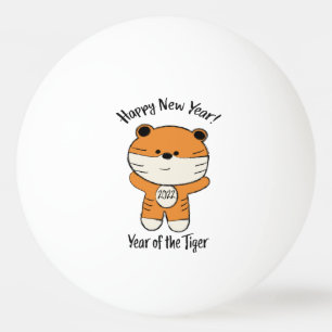 Bewundernswertes Neues Jahr 2022 Jahr des Tigers Tischtennisball