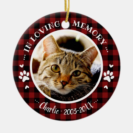 Bewundernswertes rustikales Cat Pet Memorial Custo Keramik Ornament (Vorne)