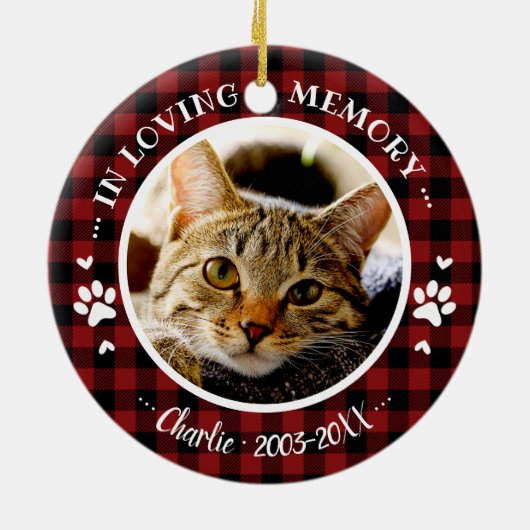 Bewundernswertes rustikales Cat Pet Memorial Custo Keramik Ornament (Hinten)
