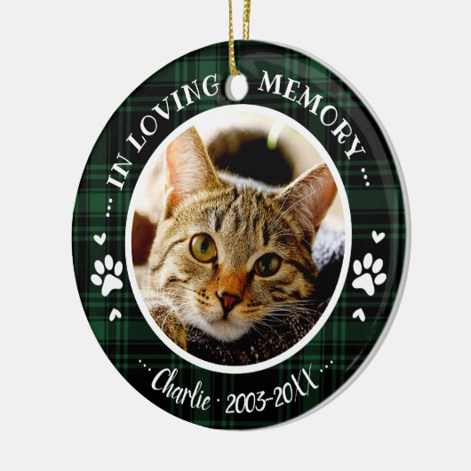 Bewundernswertes rustikales Cat Pet Memorial Custo Keramik Ornament (Links)