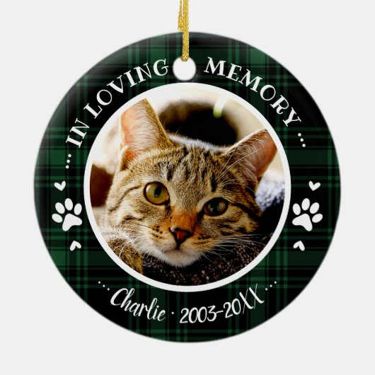 Bewundernswertes rustikales Cat Pet Memorial Custo Keramik Ornament (Hinten)