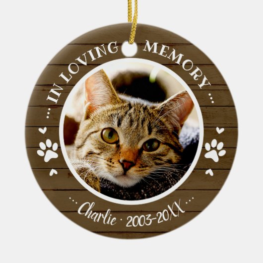 Bewundernswertes rustikales Cat Pet Memorial Custo Keramik Ornament (Vorne)