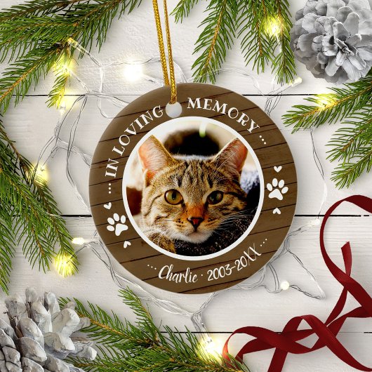 Bewundernswertes rustikales Cat Pet Memorial Custo Keramik Ornament