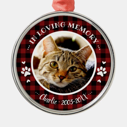 Bewundernswertes rustikales Cat Pet Memorial Custo Ornament Aus Metall (Vorne)