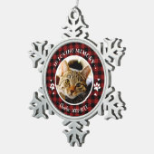 Bewundernswertes rustikales Cat Pet Memorial Custo Schneeflocken Zinn-Ornament (Rechts)