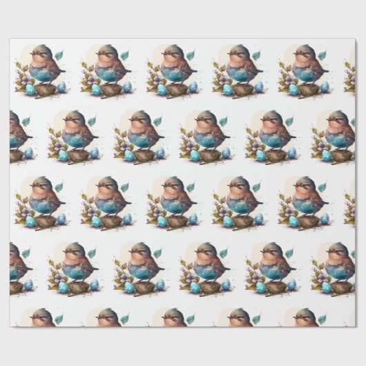 Bewundernswertes Watercolor Bird Wrapping Paper Geschenkpapier (Flach)