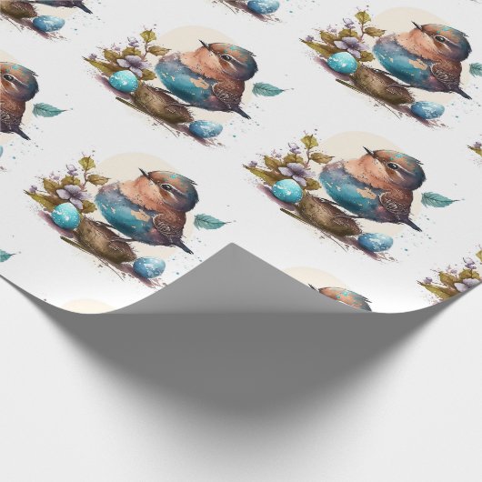 Bewundernswertes Watercolor Bird Wrapping Paper Geschenkpapier (Ecke)
