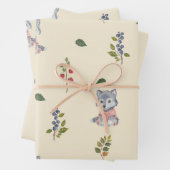 Bewundernswertes Wolf- und Waldbeeren-Muster Geschenkpapier Set (Beispiel)