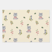 Bewundernswertes Wolf- und Waldbeeren-Muster Geschenkpapier Set (Vorderseite)