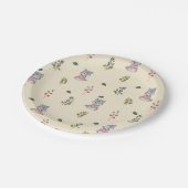 Bewundernswertes Wolf- und Waldbeeren-Muster Pappteller (Schrägansicht)