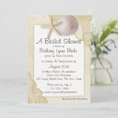 Bewunderter Strand und antike Bridal-Dusche Einladung (Stehend Vorderseite)