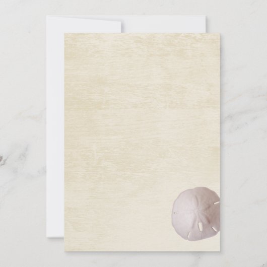 Bewunderter Strand und antike Bridal-Dusche Einladung (Rückseite)