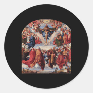 Bewunderung der Dreifaltigkeit Jesus Christus froh Runder Aufkleber