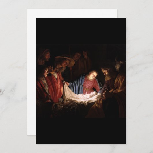 Bewunderung der Hirten durch Gerard van Honthorst Einladung (Vorne/Hinten)