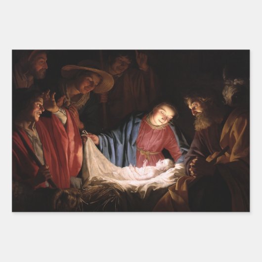 Bewunderung der Hirten durch Gerard van Honthorst Geschenkpapier Set (Vorderseite)