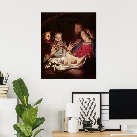 Bewunderung der Hirten durch Gerard van Honthorst Poster (Heimbüro)