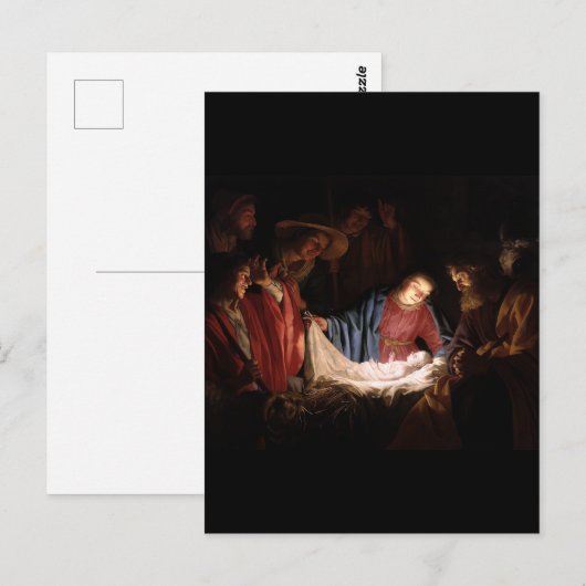 Bewunderung der Hirten durch Gerard van Honthorst Postkarte (Vorne/Hinten)