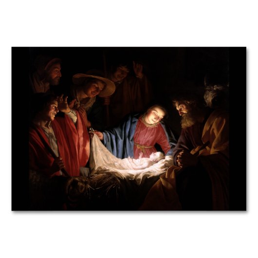 Bewunderung der Hirten durch Gerard van Honthorst Tischnummer (Vorderseite)
