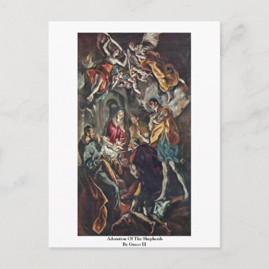Bewunderung der Hirten durch Greco El Postkarte (Vorderseite)
