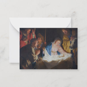 Bewunderung der Hirten - Honthorst - Weihnachten Mitteilungskarte