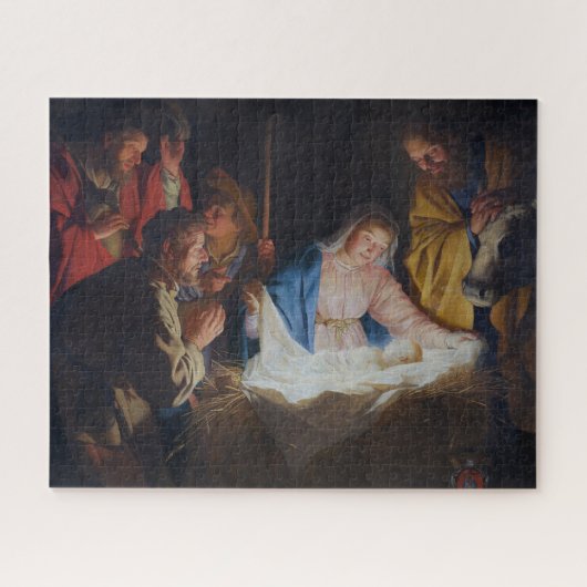 Bewunderung der Hirten - Honthorst - Weihnachten Puzzle (Horizontal)