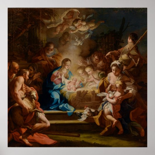 Bewunderung der Hirten Sebastiano Conca Weihnachte Poster (Vorne)