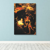 Bewunderung der Krippe der Hirten Leinwanddruck (Insitu (Holzboden))